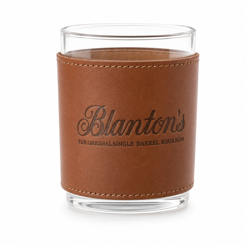 Blanton's Logo Leather Wrapped Glass